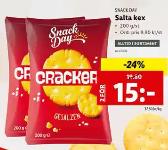 Lidl Snack Day Salta kex 200g/st erbjuda