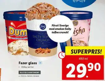 Lidl Fazer glass 480ml erbjuda