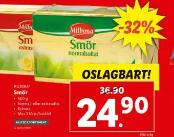 Lidl Milbona Smör 500g erbjuda