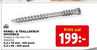 Jem&Fix Panel- & trallskruv invisible erbjuda