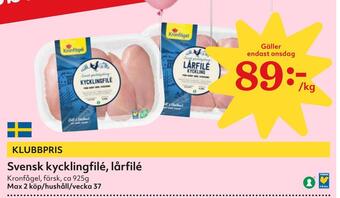 Hemköp Svensk kycklingfilé, lårfilé erbjuda