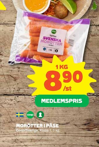 Coop Daglivs Morötter i påse erbjuda