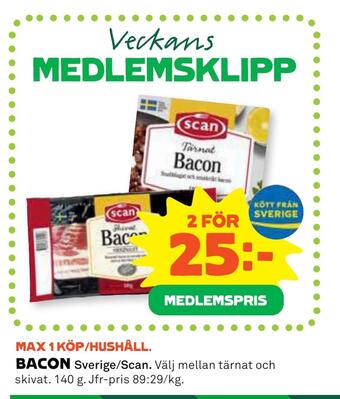 Coop Daglivs Bacon erbjuda