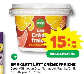 Coop Daglivs Smaksatt lätt crème fraiche erbjuda