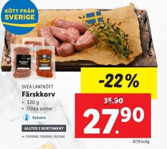 Lidl SVEA LANTKÖTT Färskkorv erbjuda