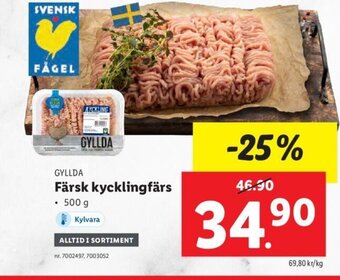 Lidl GYLLDA Färsk kycklingfärs erbjuda