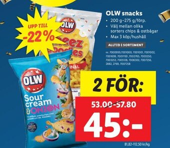 Lidl OLW snacks erbjuda