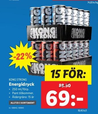 Lidl KONG STRONG Energidryck erbjuda