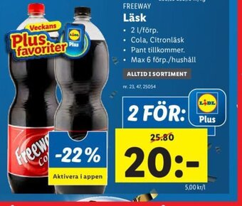 Lidl FREEWAY Läsk erbjuda