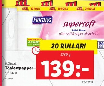 Lidl FLORALYS Toalettpapper erbjuda