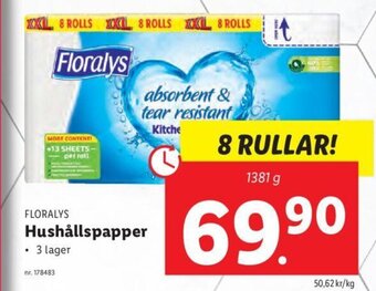 Lidl FLORALYS Hushållspapper erbjuda