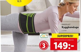 Lidl SENSIPLAST Ryggbandage erbjuda