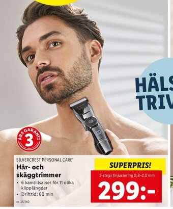 SILVERCREST PERSONAL CARE Hår- och skäggtrimmer