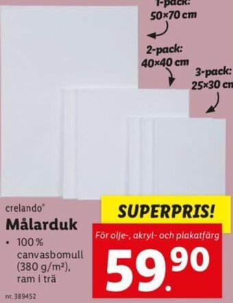 Lidl crelando Målarduk erbjuda