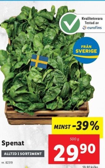 Lidl Spenat erbjuda
