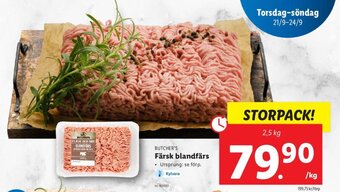 Lidl BUTCHER'S Färsk blandfärs erbjuda