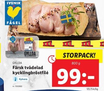 Lidl GYLLDA Färsk tvådelad kycklingbröstfilé erbjuda