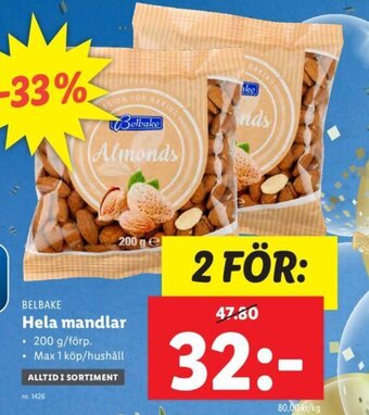 Lidl BELBAKE Hela mandlar erbjuda