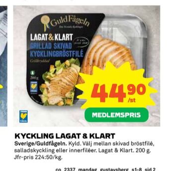 Coop Guldfågeln kycklingbröstfile erbjuda