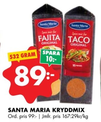 ÖoB Santa maria taco kryddmix erbjuda