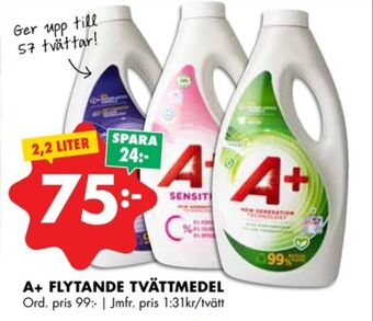 ÖoB A+ tvättmedel flytande erbjuda