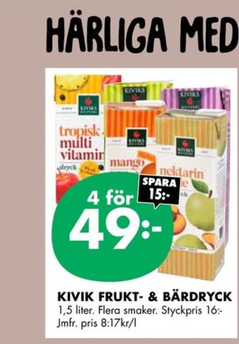 ÖoB Kivik fruktdryck erbjuda