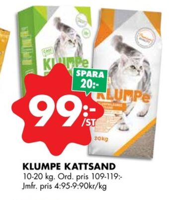 ÖoB Klumpe kattsand erbjuda