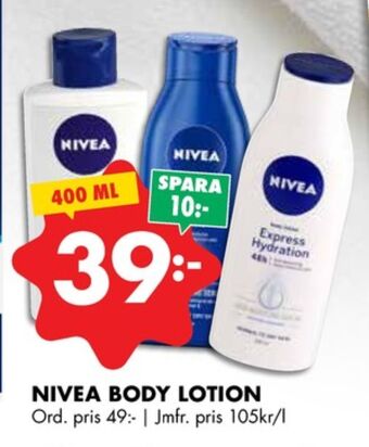ÖoB Nivea bodylotion erbjuda