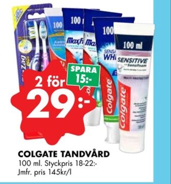 ÖoB Colgate tandkräm erbjuda