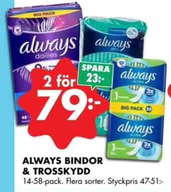 ÖoB Always bindor erbjuda
