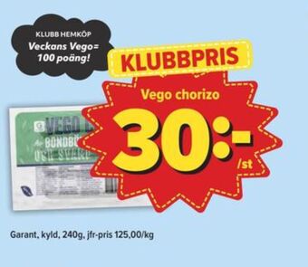 Östenssons Garant vego chorizo erbjuda