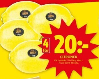 ICA Kvantum CITRONER erbjuda