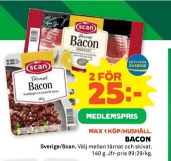 Stora Coop Scan baconskivor erbjuda