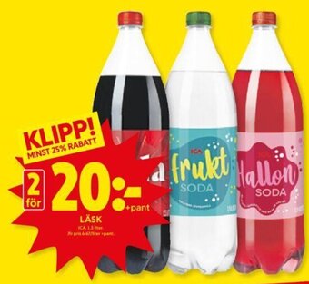 ICA Kvantum LÄSK ICA. 1,5 liter erbjuda