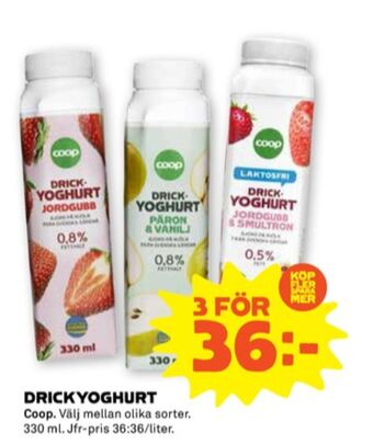 Stora Coop Coop yoghurt erbjuda