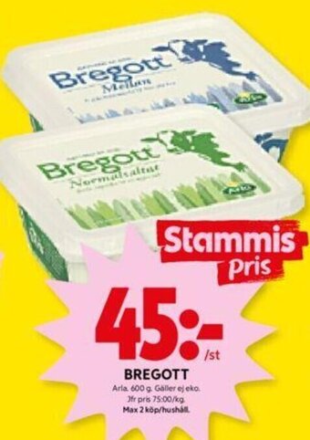 ICA Kvantum BREGOTT Arla 600 g erbjuda