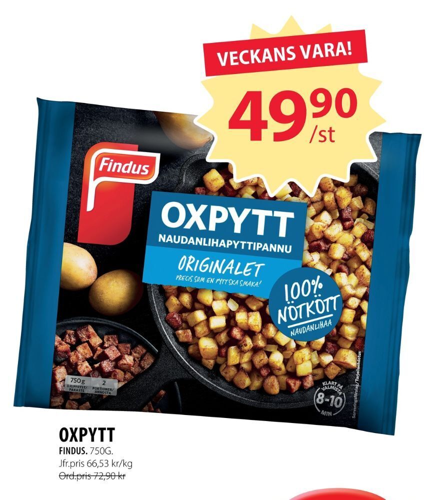 Handlar'n Findus färdigrätter erbjuda