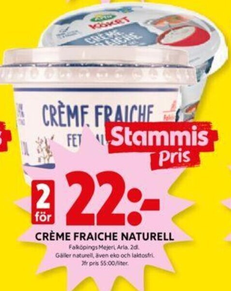 ICA Kvantum CRÈME FRAICHE NATURELL erbjuda