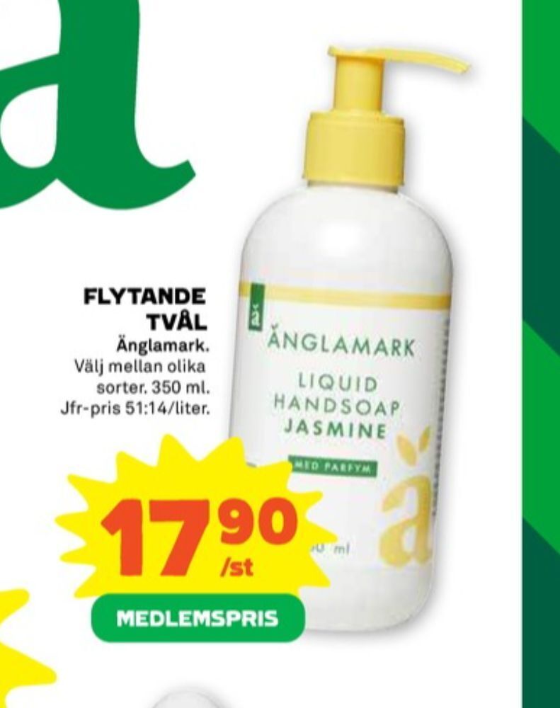 Stora Coop Änglamark tvål flytande erbjuda