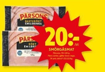 ICA Kvantum SMÖRGÅSMAT Parsons erbjuda