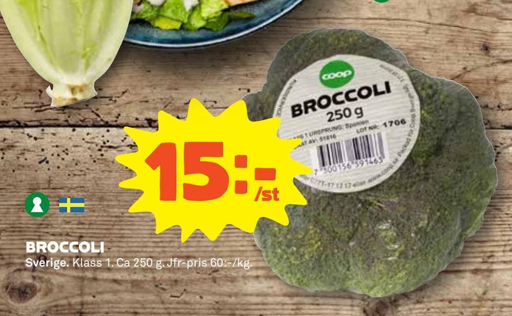 Coop Konsum Broccoli erbjuda
