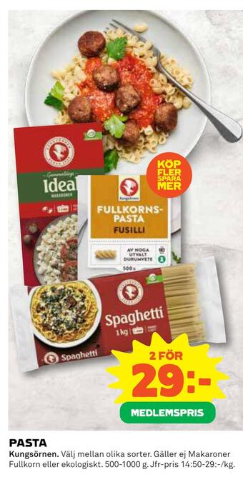 Coop Konsum Pasta erbjuda