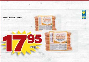 Din Mat Kycklinggrillkorv erbjuda
