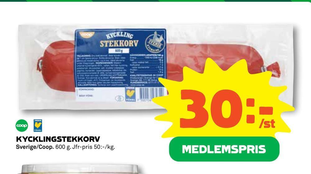 Coop Konsum Kycklingstekkorv erbjuda