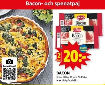 ICA Kvantum BACON Scan. 140 g. erbjuda