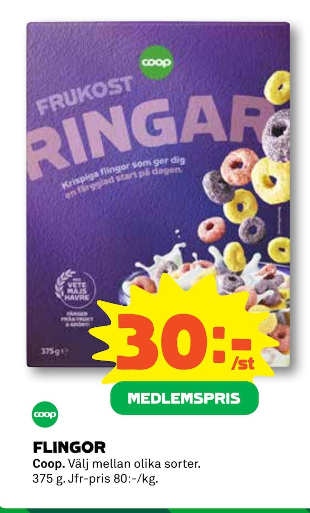 Coop Konsum Flingor erbjuda