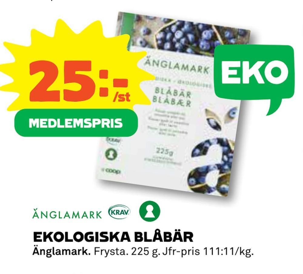 Coop Konsum Ekologiska blåbär erbjuda