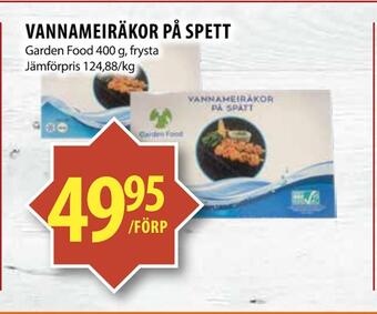 Matvärlden Tensta Vannameiräkor på spett erbjuda