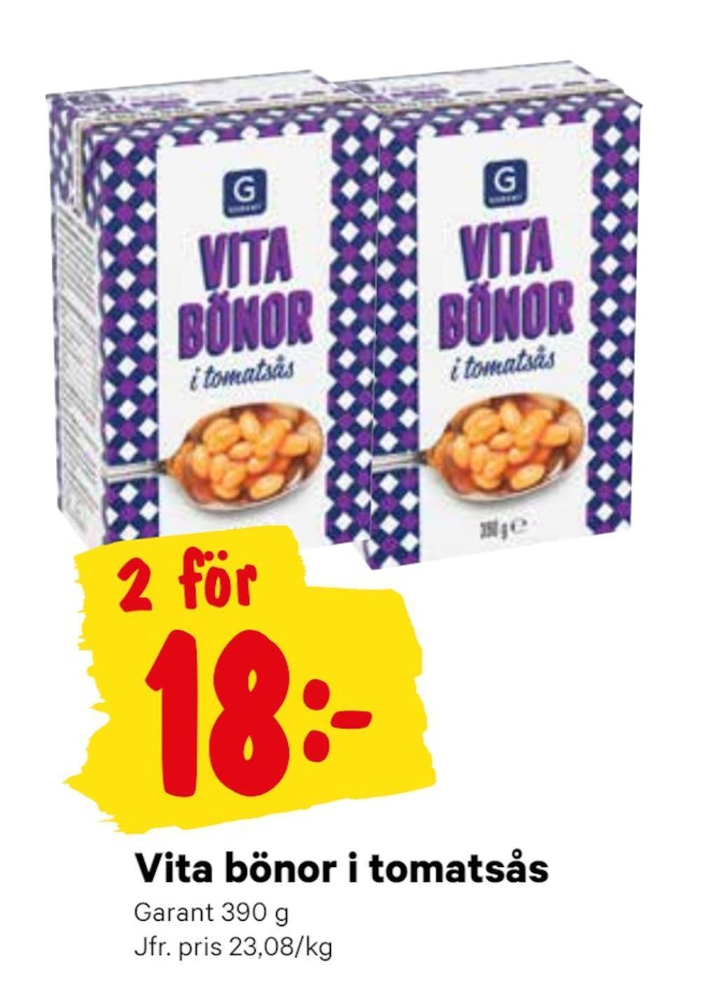 minmatbutik Vita bönor i tomatsås erbjuda