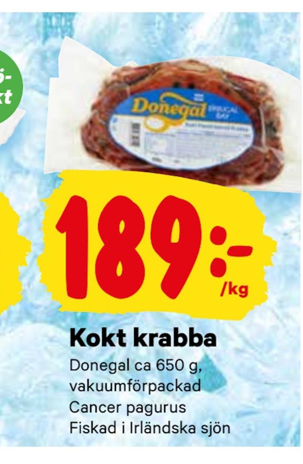 minmatbutik Kokt krabba erbjuda